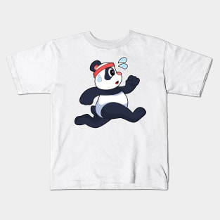 Panda Runner Running Kids T-Shirt